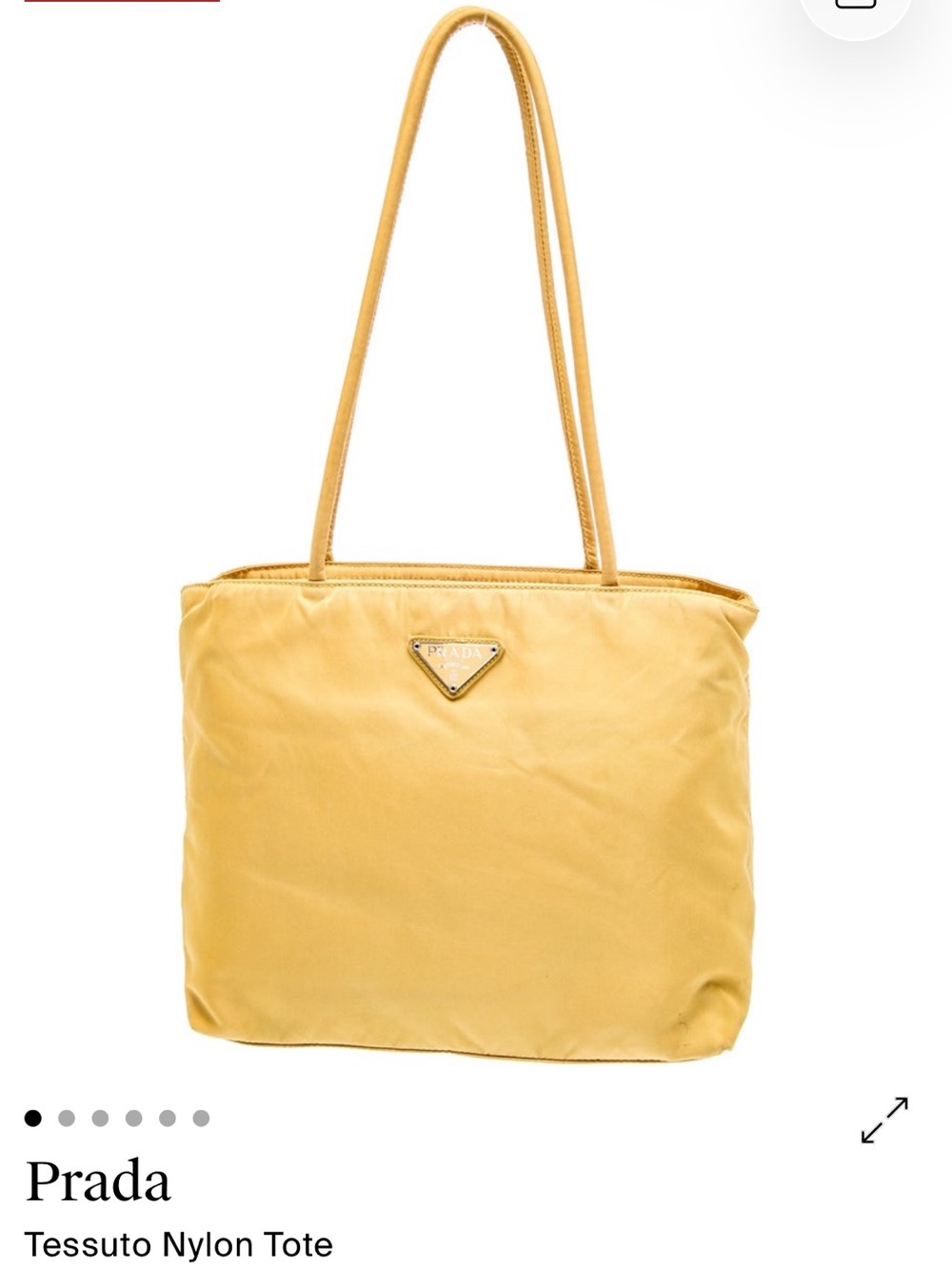 Prada Yellow Tessuto Nylon Shoulder Tote | TheRealReal